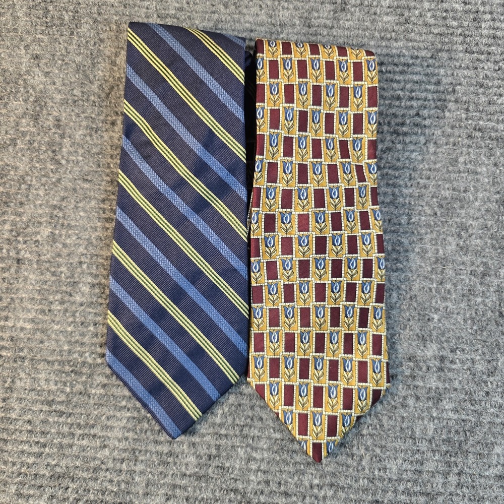 Lot of 2 Vintage Brooks Brothers Makers All Silk Neck Ties USA/England